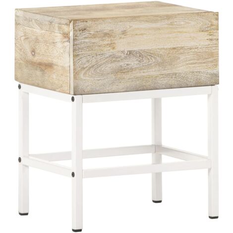Mesita de noche de madera maciza de mango 40x30x50 cm vidaXL