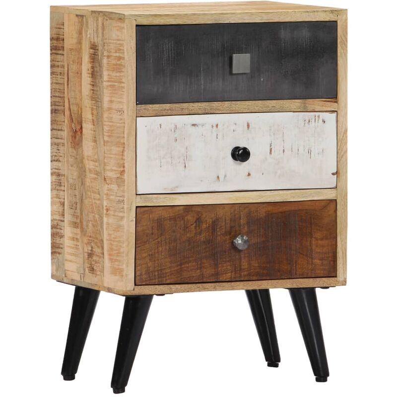 

Mesita de noche de madera maciza de mango 40x30x60 cm - Marrón