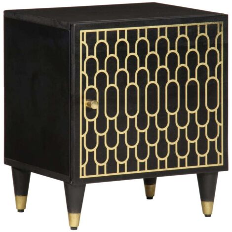 Mesita de noche de madera maciza de mango 40x33x46 cm