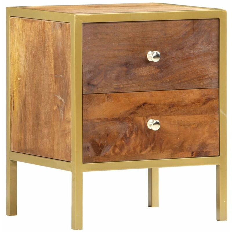 

Mesita de noche de madera maciza de mango 40x35x50 cm