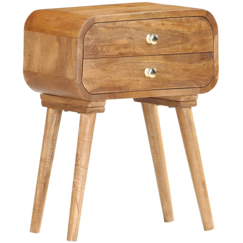 

vidaXL Mesita de noche de madera maciza de mango 43x30x58 cm - Marrón