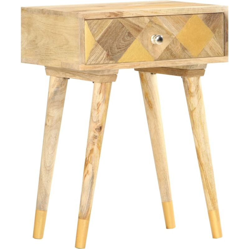 

vidaXL Mesita de noche de madera maciza de mango 43x30x58 cm - Marrón