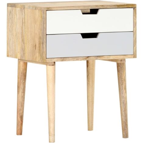 Mesita de noche de madera maciza de mango 47x35x59 cm