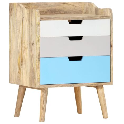 Mesita de noche de madera maciza de mango 47x35x63 cm