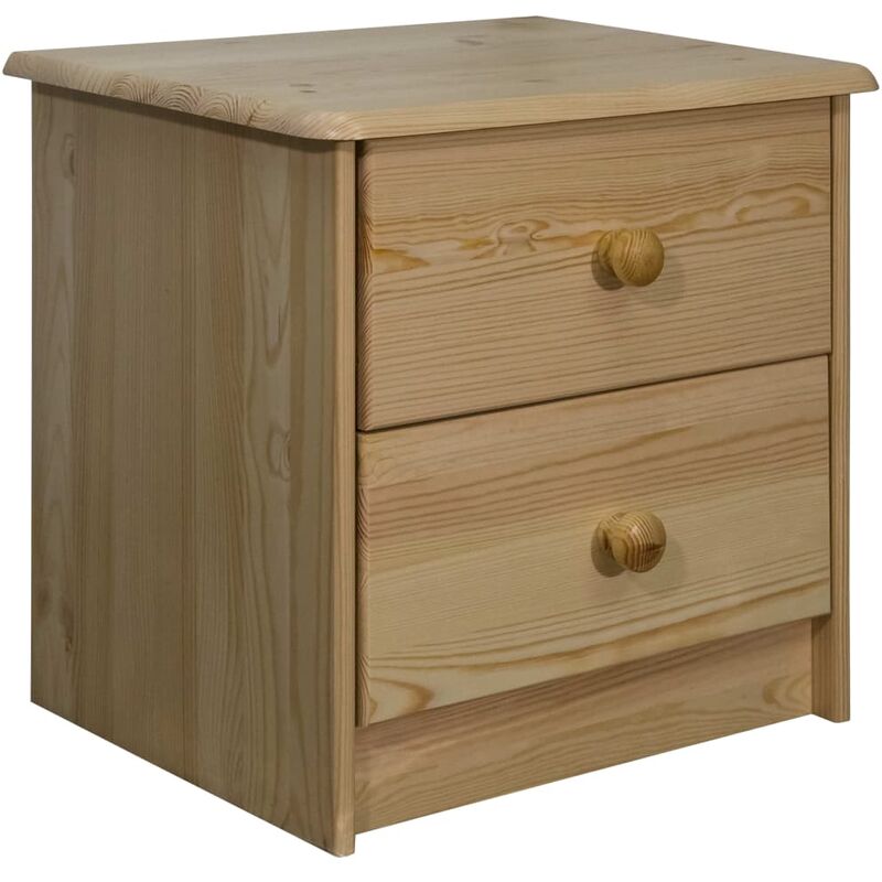 

Mesita de noche de madera maciza de pino 43x34x40 cm - Marrón