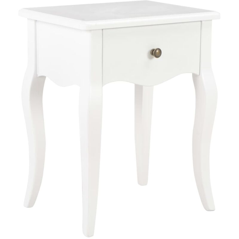 

vidaXL Mesita de Noche Madera Maciza de Pino 40x30x50 cm Blanco - Blanco