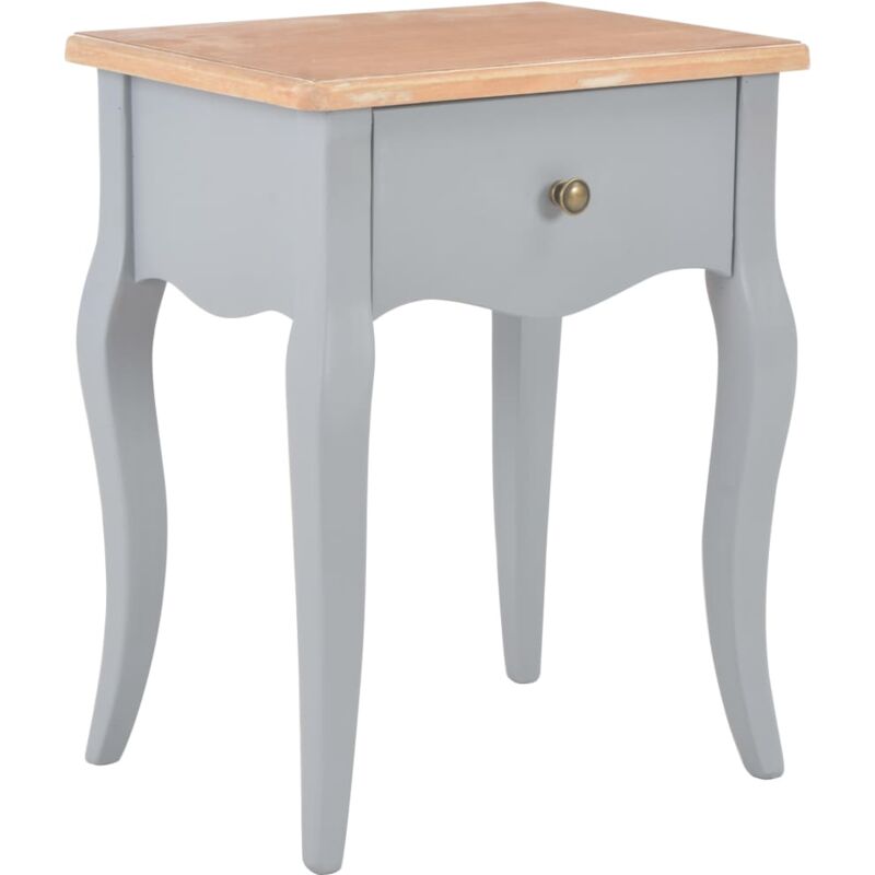 

vidaXL Mesita de Noche Madera Maciza de Pino 40x30x50 cm Gris y Marrón - Gris