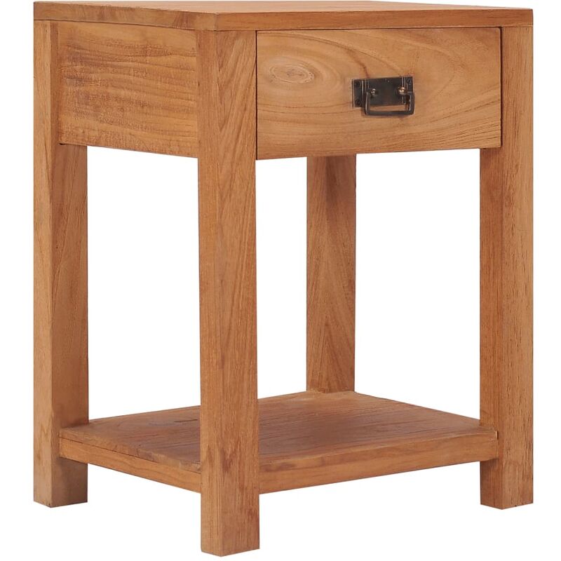

Mesita de noche de madera maciza de teca 35x35x50 cm - Marrón