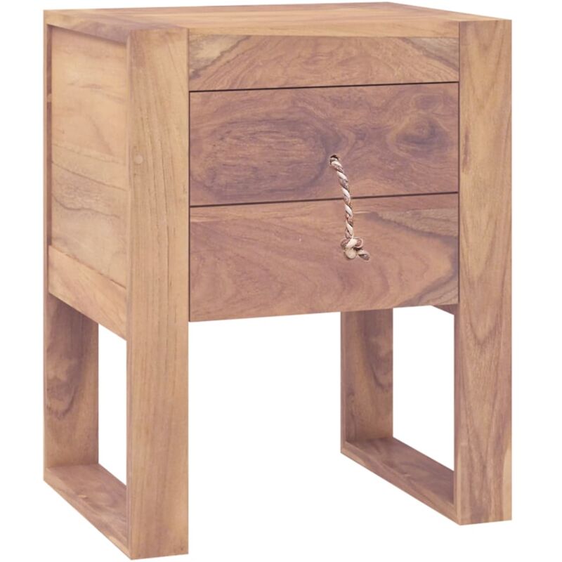 

Mesita de noche de madera maciza de teca 40x30x50 cm - Marrón - Vidaxl