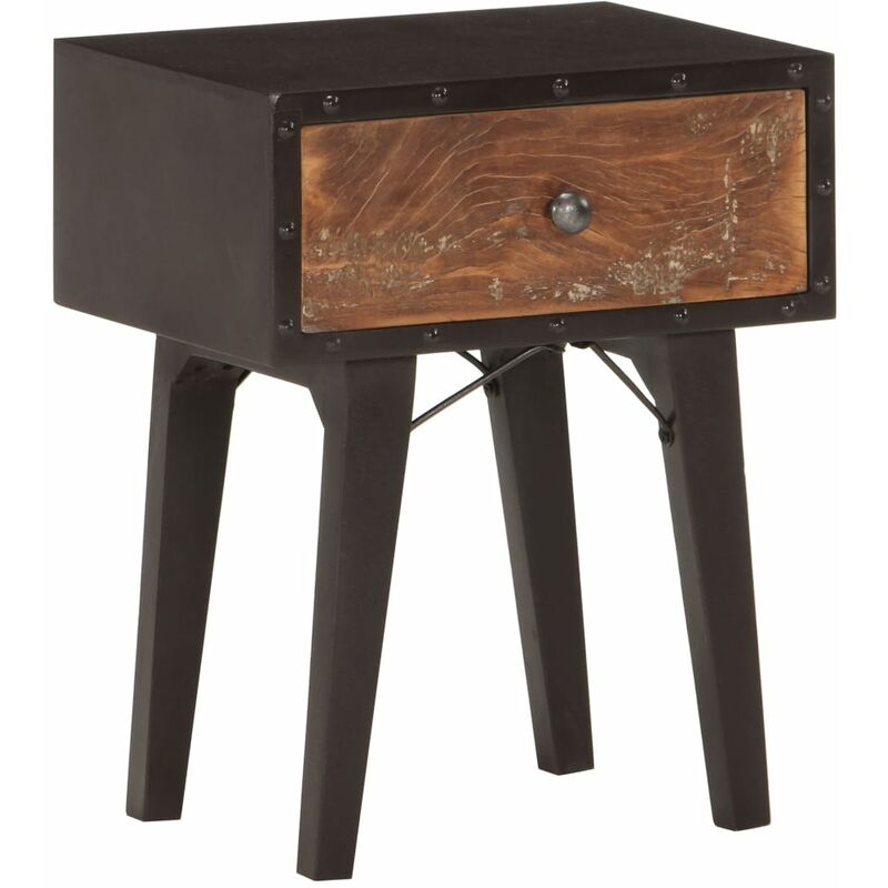 

Mesita de noche de madera maciza reciclada 40x30x50 cm