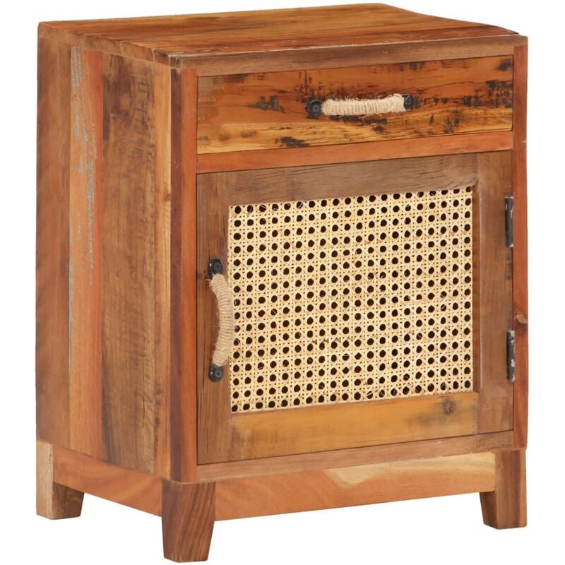 

Mesita de noche de madera maciza reciclada 40x30x50 cm