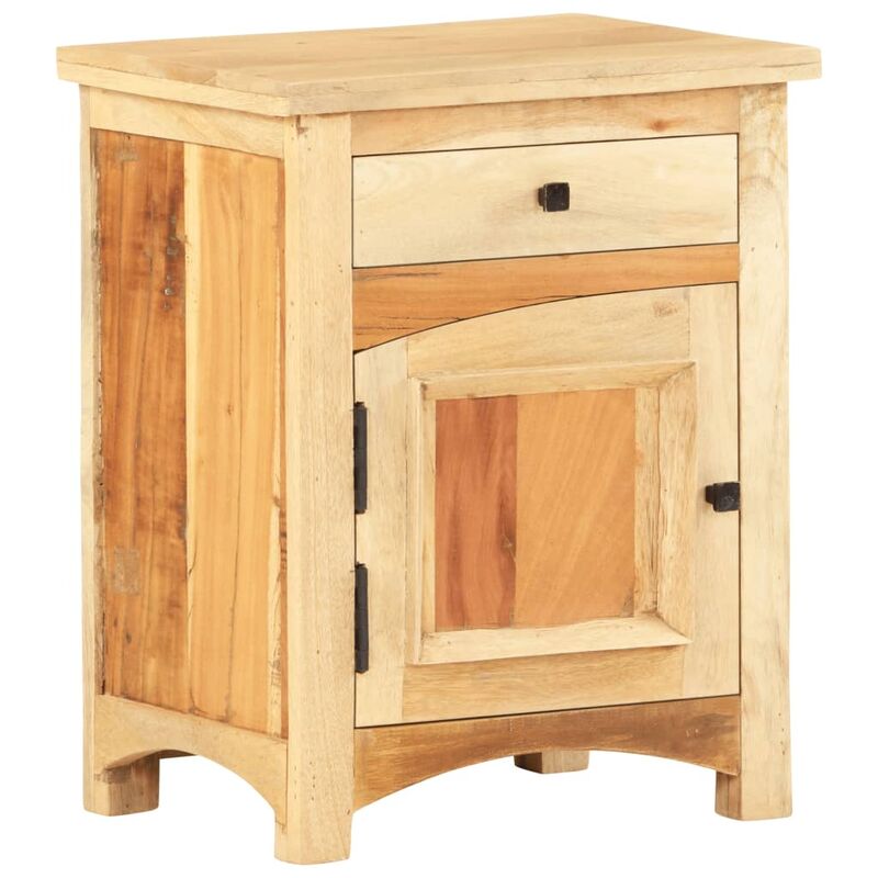

Mesita de noche de madera maciza reciclada 40x30x50 cm