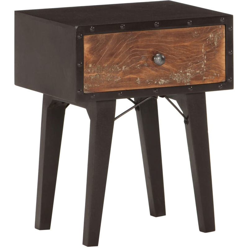 

Mesita de noche de madera maciza reciclada 40x30x50 cm
