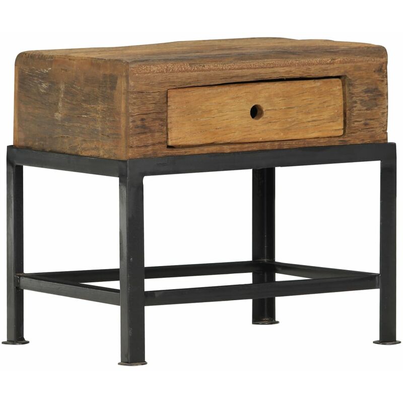 

Mesita de noche de madera maciza reciclada 40x35x40 cm