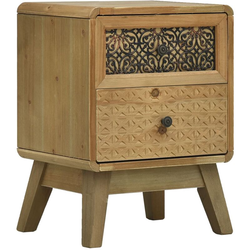 

Mesita de noche de madera marrón 37x30x51 cm