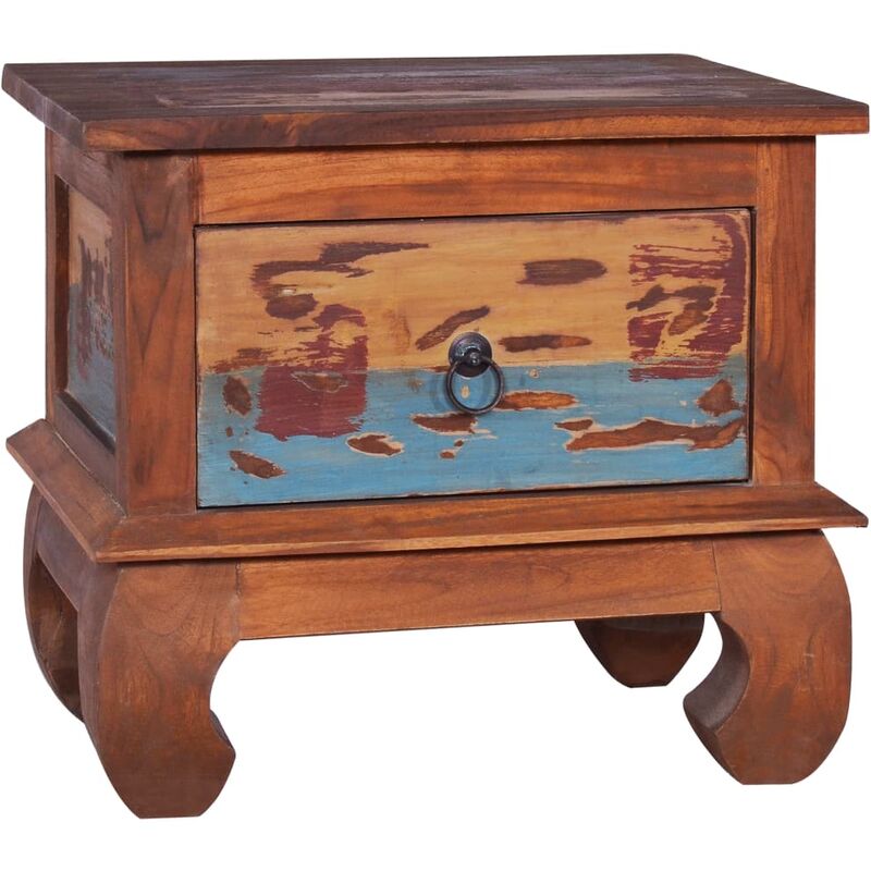 

vidaXL Mesita de noche de madera reciclada de teca 45x35x40 cm - Marrón