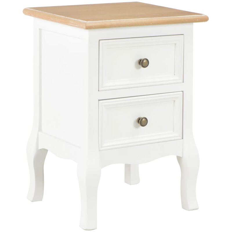 

Mesita de noche de MDF blanca 35x30x49 cm