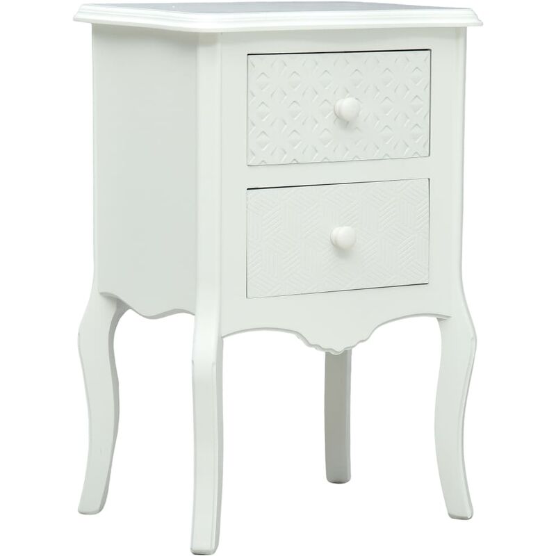 

Mesita de noche de MDF blanca 43x32x65 cm