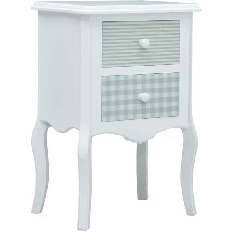 

vidaXL Mesita de noche de MDF blanca y gris 43x32x65 cm - Multicolor