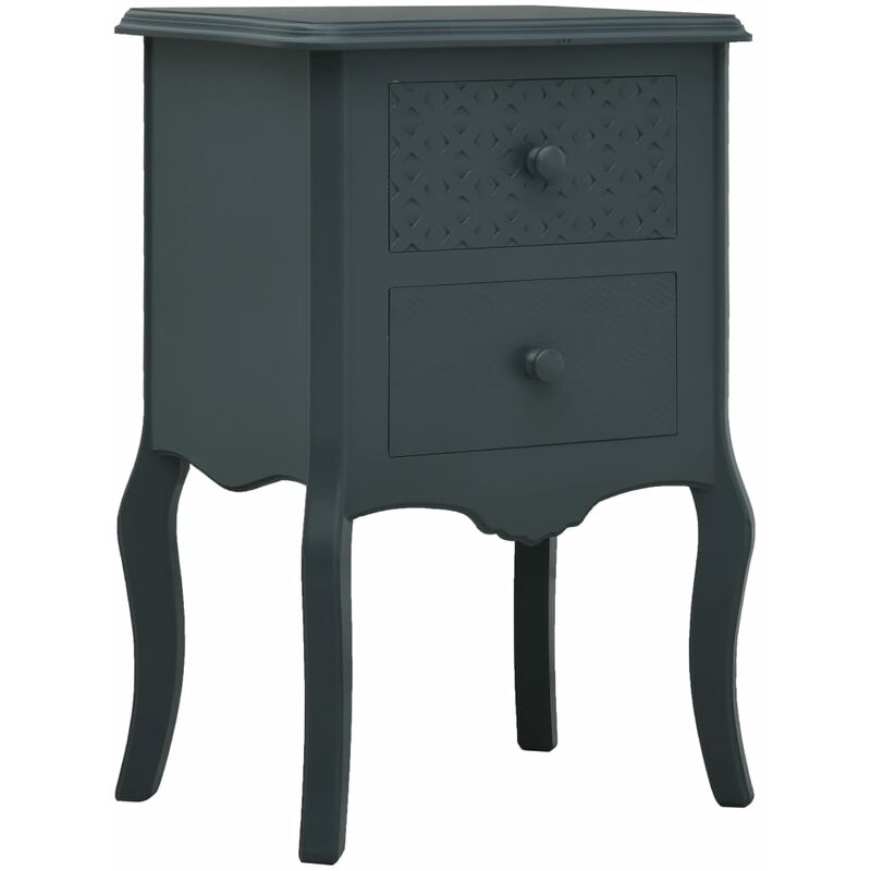 

Mesita de noche de MDF gris 43x32x65 cm