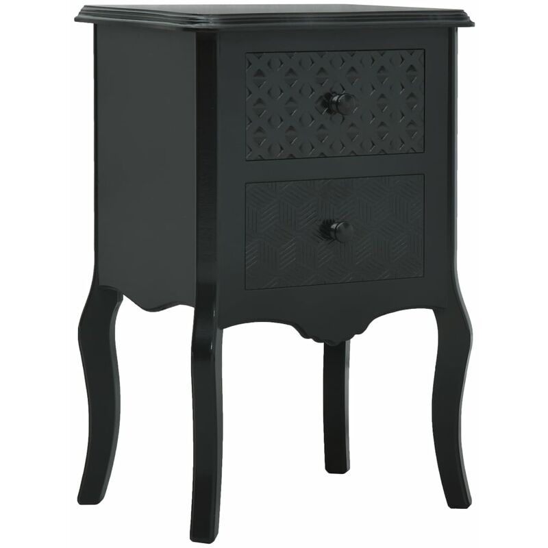 

Mesita de noche de MDF negra 43x32x65 cm