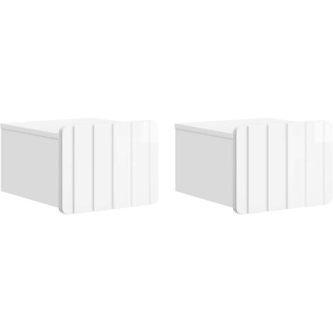 Mesita de Noche de Pared 2 pcs Brillante 33 x 34,5 x 24 cm