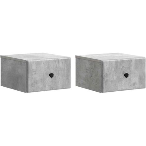 Mesita de Noche de Pared 2 pcs Gris Hormigón 34,5 x 33 x 20 cm