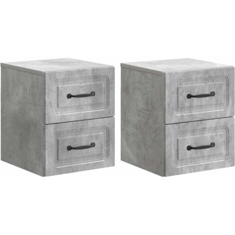 Mesita de Noche de Pared 2 pcs Gris Hormigón 34,5 x 33 x 40 cm