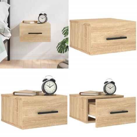 Mesita de noche de pared color roble Sonoma 35x35x20 cm - Mesita de pared - Mesita de noche de pared