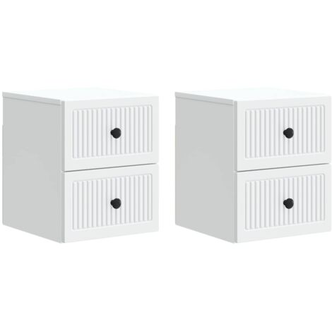 Mesita de Noche de Pared con cajón 2 pcs 33 x 34,5 x 40 cm