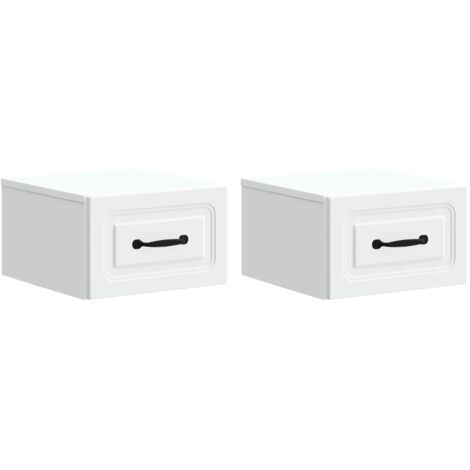 Mesita de Noche de Pared con cajón 2 pcs 34,5 x 33 x 20 cm