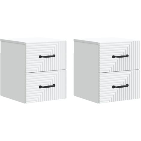 Mesita de Noche de Pared con cajón 2 pcs 34,5 x 33 x 40 cm