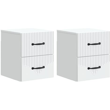 Mesita de Noche de Pared con cajón 2 pcs 34,5 x 33 x 40 cm