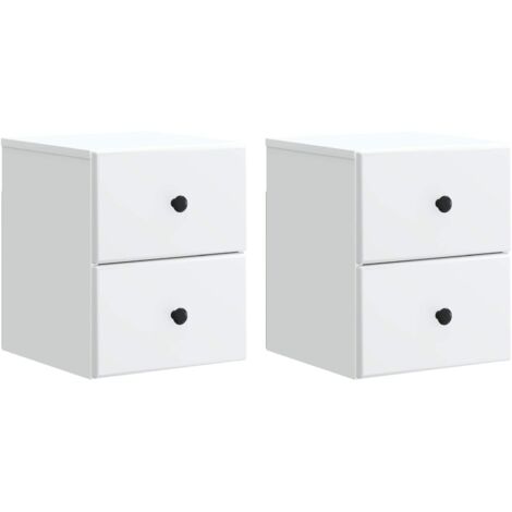 Mesita de Noche de Pared con cajón 2 pcs 34,5 x 33 x 40 cm