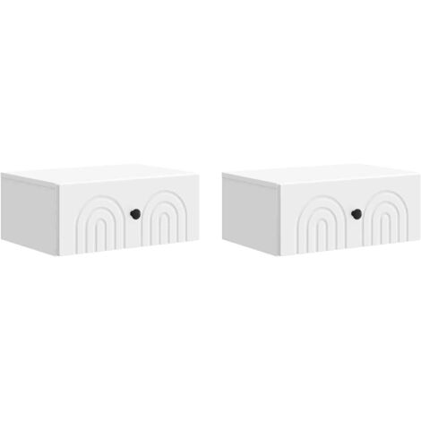 Mesita de Noche de Pared con cajón 2 pcs 49 x 34,5 x 20 cm
