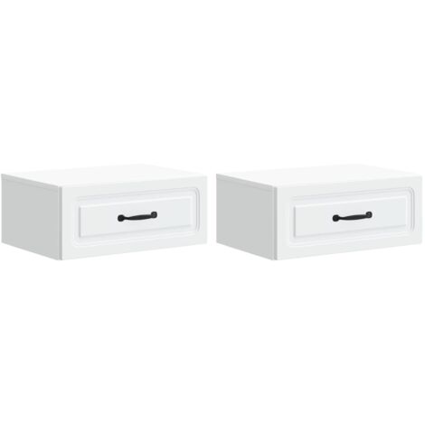 Mesita de Noche de Pared con cajón 2 pcs 49 x 34,5 x 20 cm