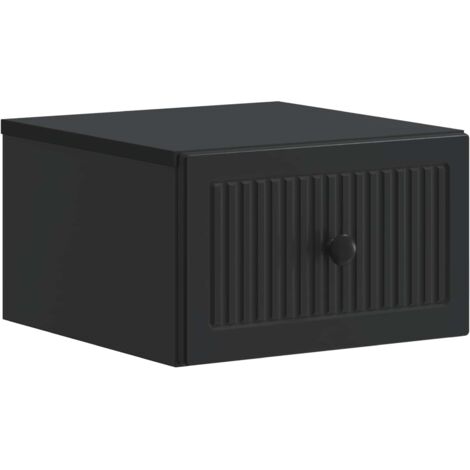 Mesita de Noche de Pared con cajón Negro 33 x 34,5 x 20 cm