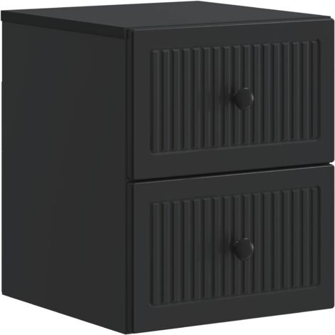 Mesita de Noche de Pared con cajón Negro 33 x 34,5 x 40 cm
