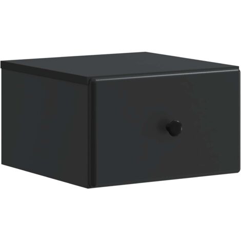 Mesita de Noche de Pared con cajón Negro 34,5 x 33 x 20 cm