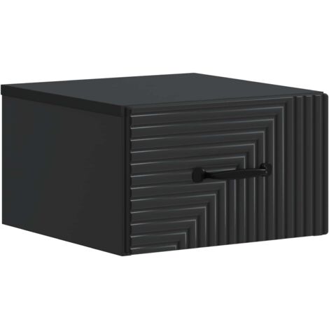 Mesita de Noche de Pared con cajón Negro 34,5 x 33 x 20 cm