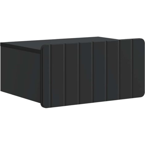 Mesita de Noche de Pared con cajón Negro 49 x 34,5 x 24 cm