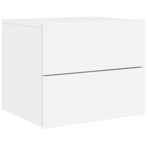 Mesita de noche de pared con luces LED blanco vidaXL
