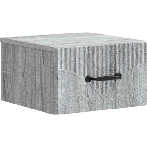 Mesita de Noche de Pared Gris  34,5 x 33 x 20 cm