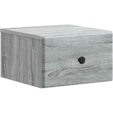 Mesita de Noche de Pared Gris  34,5 x 33 x 20 cm