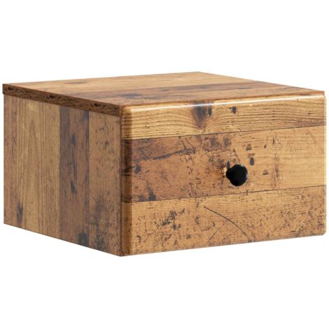 Mesita de Noche de Pared Madera envejecida 34,5 x 33 x 20 cm