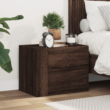 Mesita de noche de pared marrón roble 45x30x35 cm vidaXL