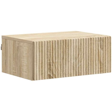Mesita de Noche de Pared Roble 49 x 34,5 x 20 cm