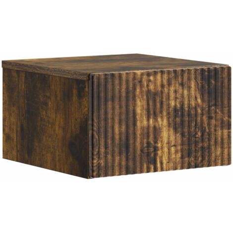 Mesita de Noche de Pared Roble Ahumado 33 x 34,5 x 20 cm