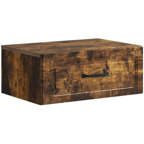 Mesita de Noche de Pared Roble Ahumado 49 x 34,5 x 20 cm