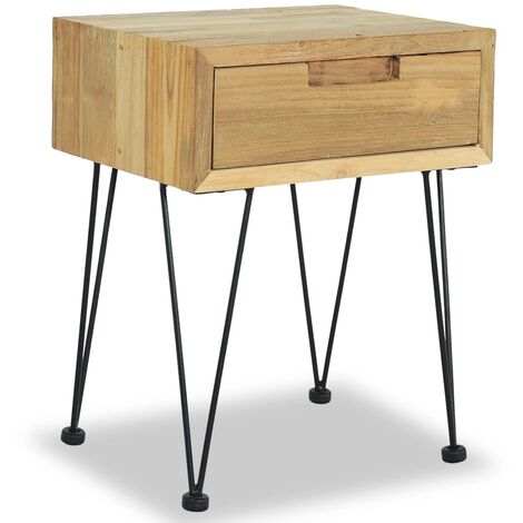 Mesita de noche de teca maciza 40x30x50 cm vidaXL